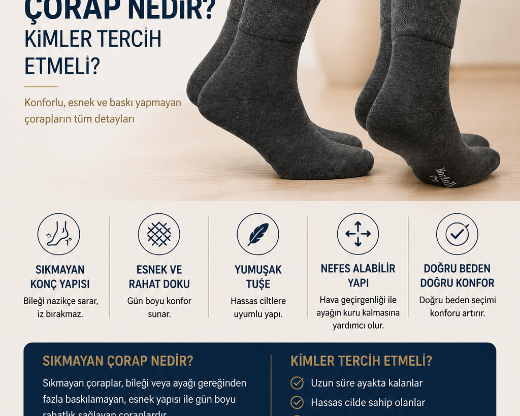 Sıkmayan Çorap Nedir? Ayakta İz Bırakmayan Çorap Rehberi