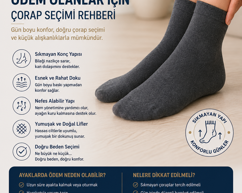 Ayaklarda Ödem Olanlar İçin Çorap Seçimi | Günlük Konfor Rehberi