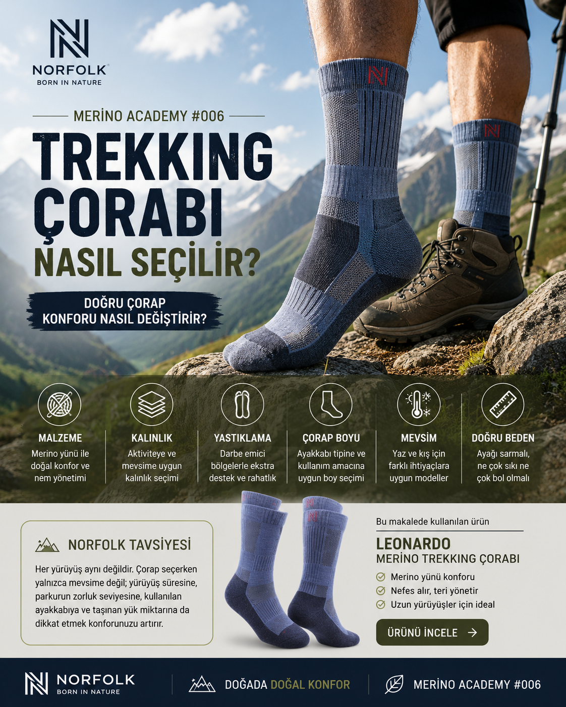 Trekking Çorabı Nasıl Seçilir? Doğru Çorap Rehberi | NORFOLK Merino Academy