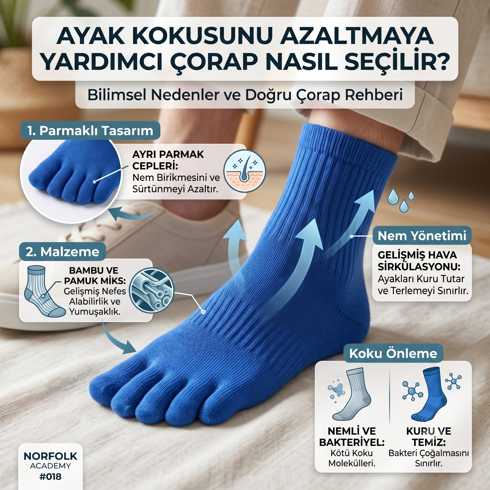 Ayak Kokusunu Azaltmaya Yardımcı Çorap Nasıl Seçilir? Bilimsel Nedenler ve Doğru Çorap Rehberi