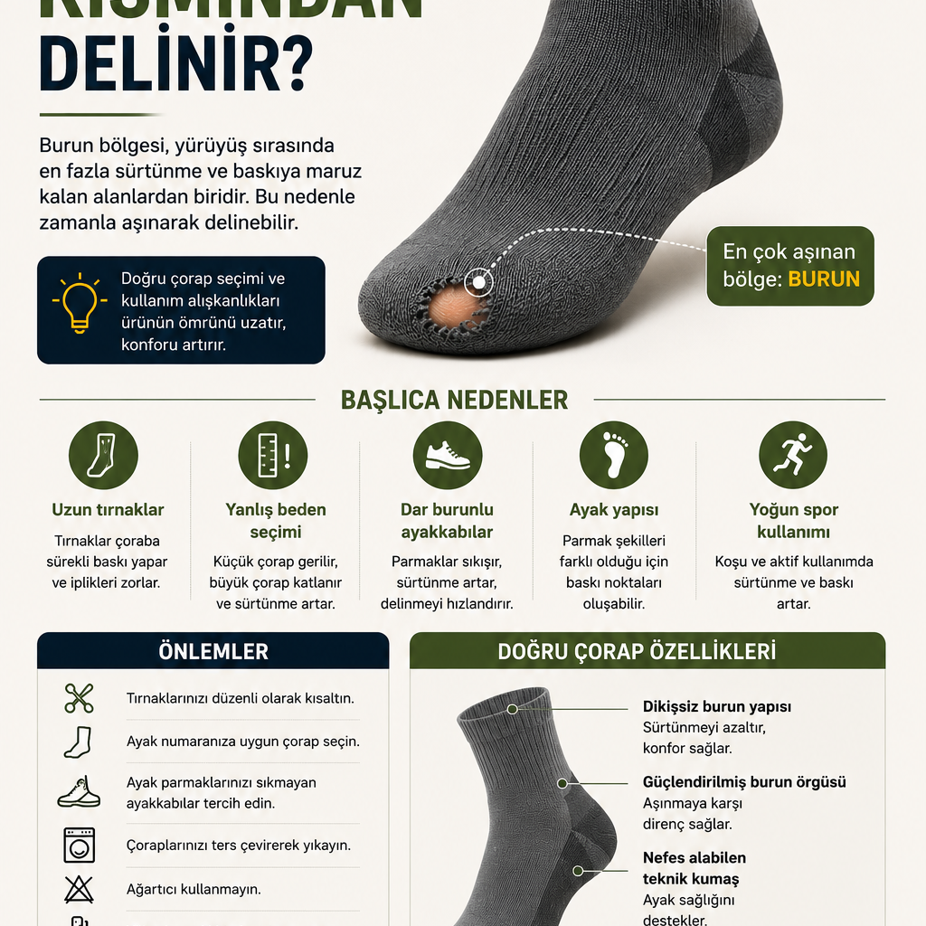 Çorap Burun Kısmından Neden Delinir? Sebepleri ve Çözüm Yolları | Norfolk Academy