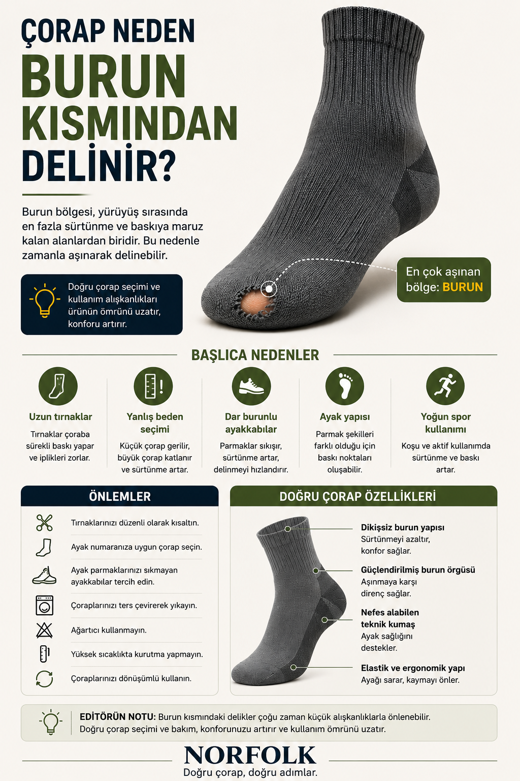 Çorap Burun Kısmından Neden Delinir? Sebepleri ve Çözüm Yolları | Norfolk Academy