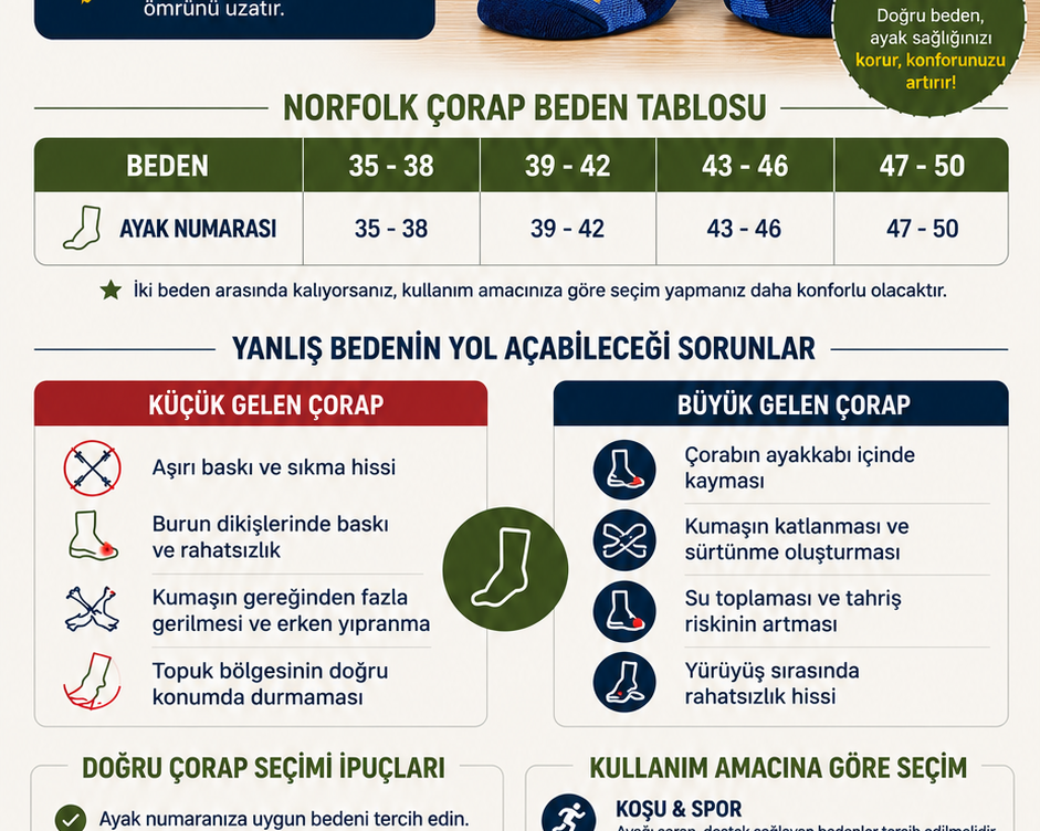 Ayak Numarasına Göre Doğru Çorap Nasıl Seçilir? Beden Rehberi ve İpuçları