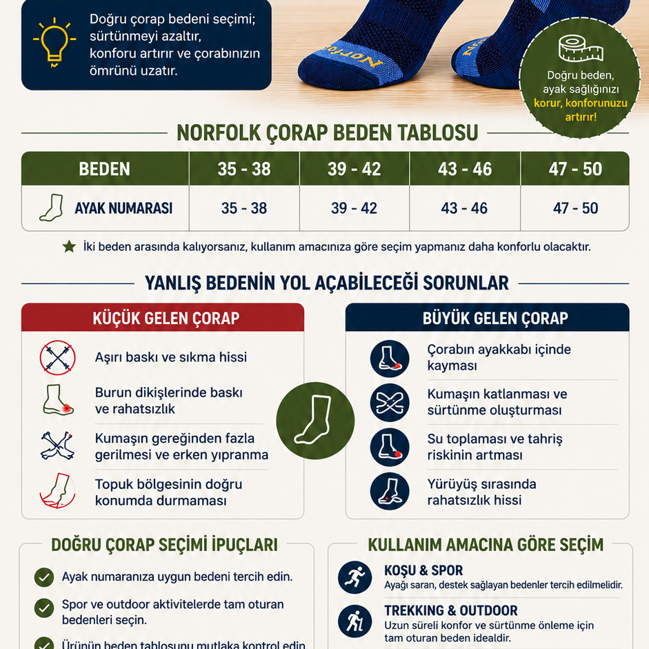 Ayak Numarasına Göre Doğru Çorap Nasıl Seçilir? Beden Rehberi ve İpuçları