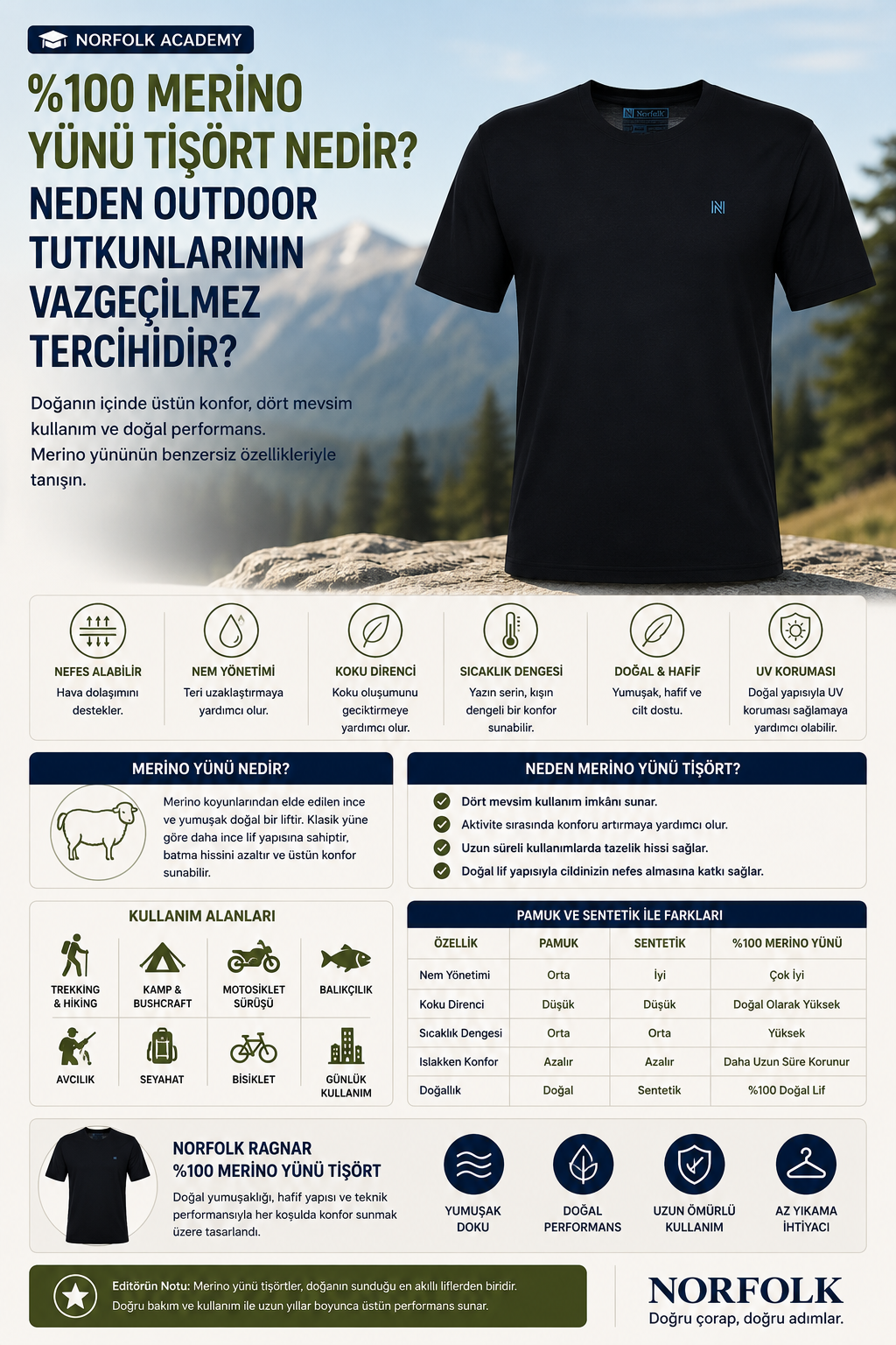 %100 Merino Yünü Tişört Nedir?