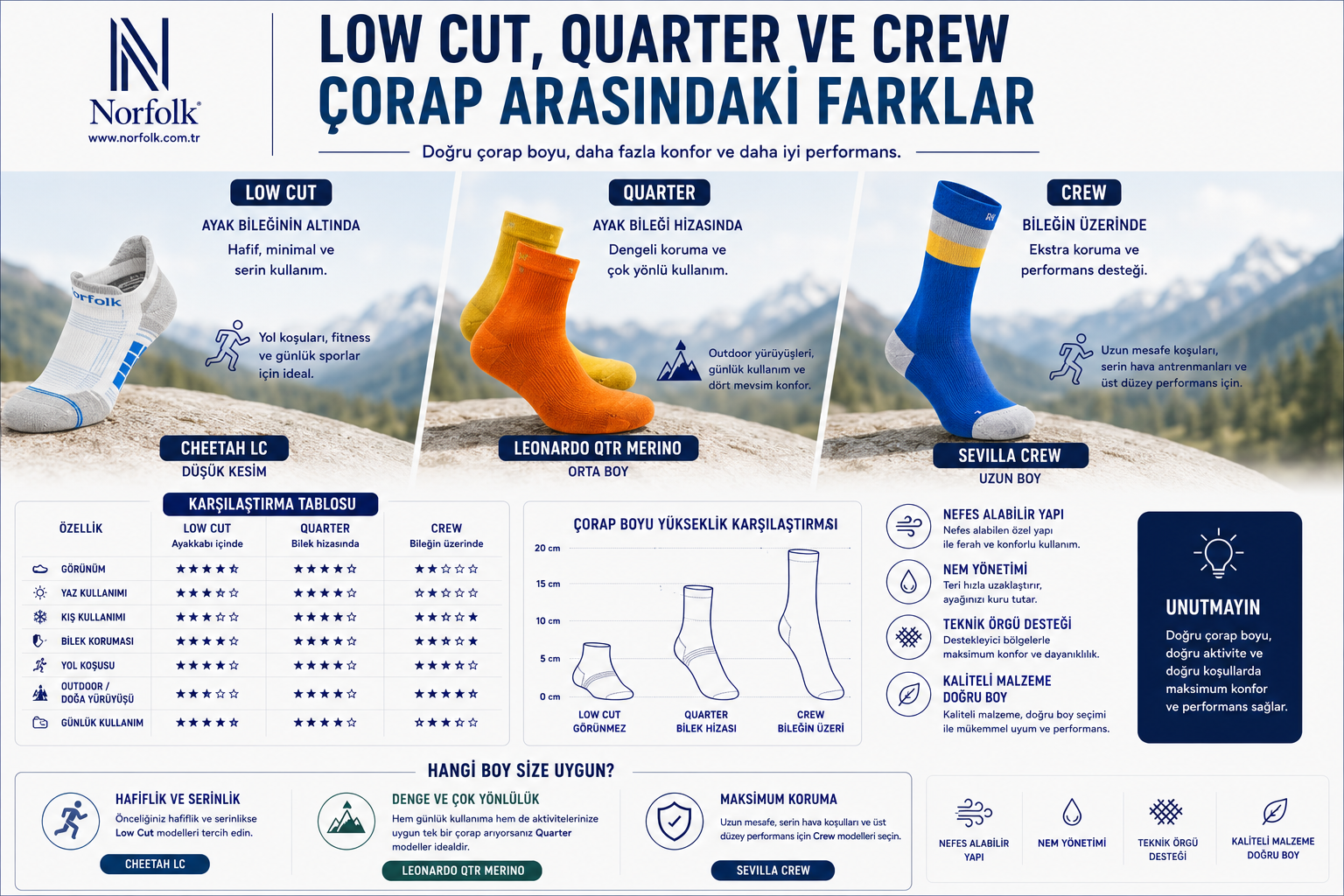 Low Cut, Quarter ve Crew Çorap Arasındaki Farklar | Norfolk Academy