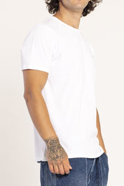 VIGO Erkek %100 Pamuk Oval Kesim Bisiklet Yaka Basic Tişört Beyaz