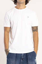 VIGO Erkek %100 Pamuk Oval Kesim Bisiklet Yaka Basic Tişört Beyaz