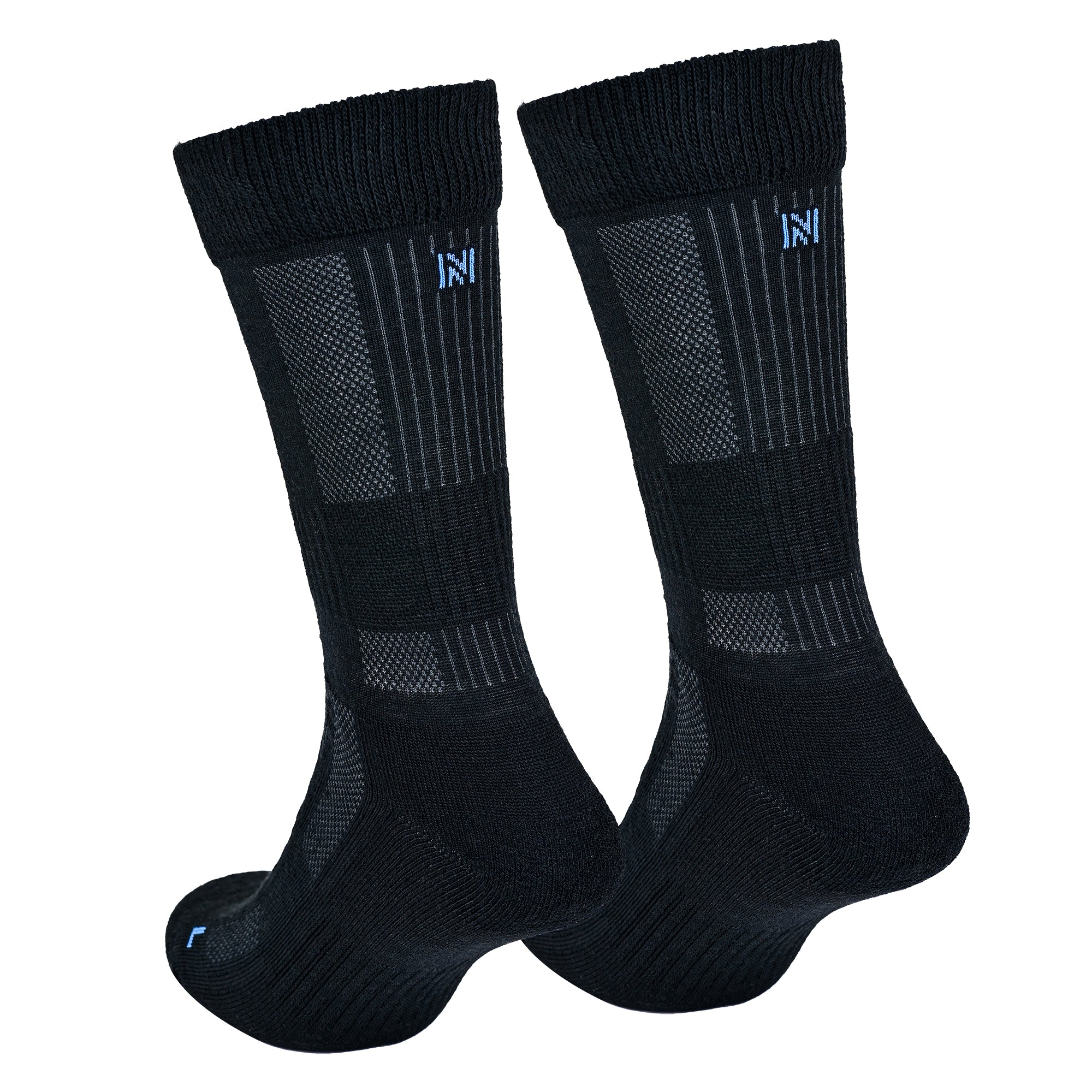 LEONARDO Merino Yünü Outdoor Yürüyüş Çorabı 2'li Paket Jet Black