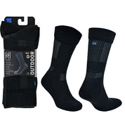 LEONARDO Merino Yünü Outdoor Yürüyüş Çorabı 2'li Paket Jet Black