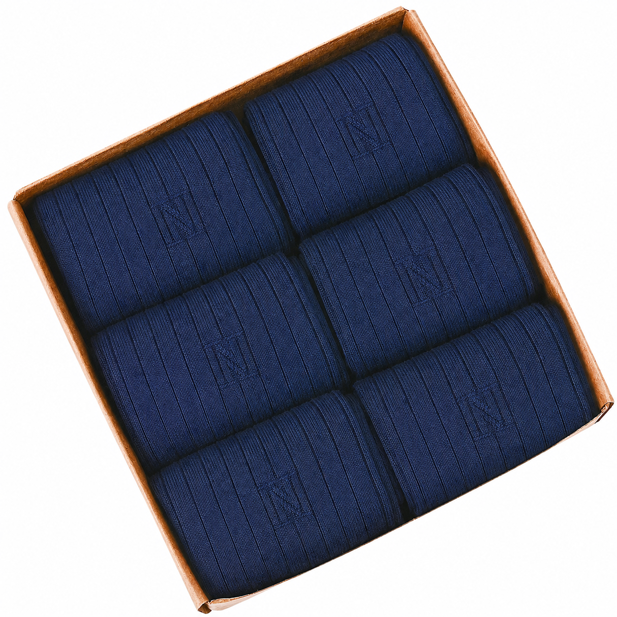 COMET NAVY N-Twist Teknolojili Bambu-Pamuk Bükümlü Günlük Çorap - 6 Çift - Kraft Kutu