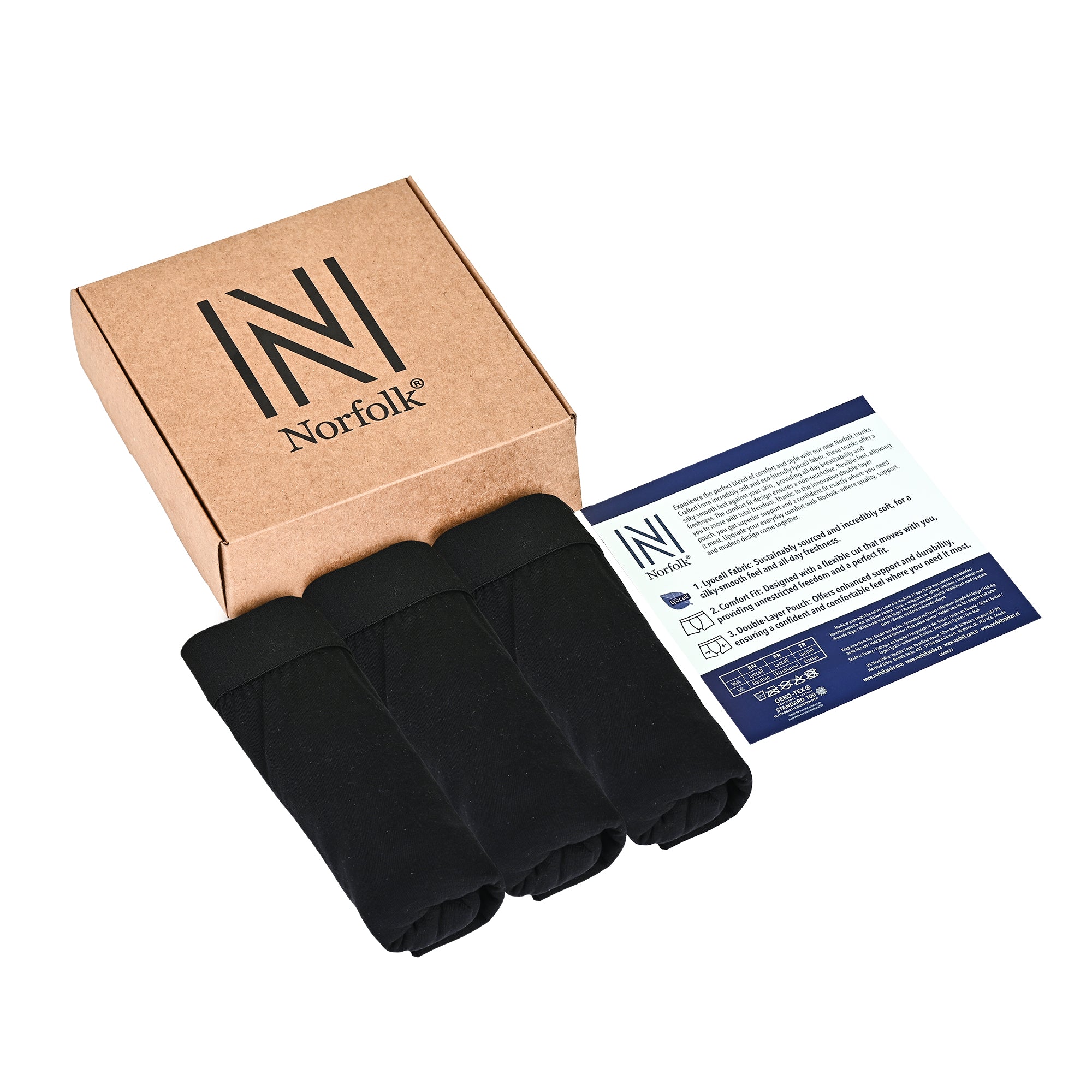 Austin Boxer – Lyocell Kumaş ile Maksimum Konfor 3'lü Paket Siyah