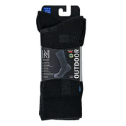 LEONARDO Merino Yünü Outdoor Yürüyüş Çorabı 2'li Paket Jet Black