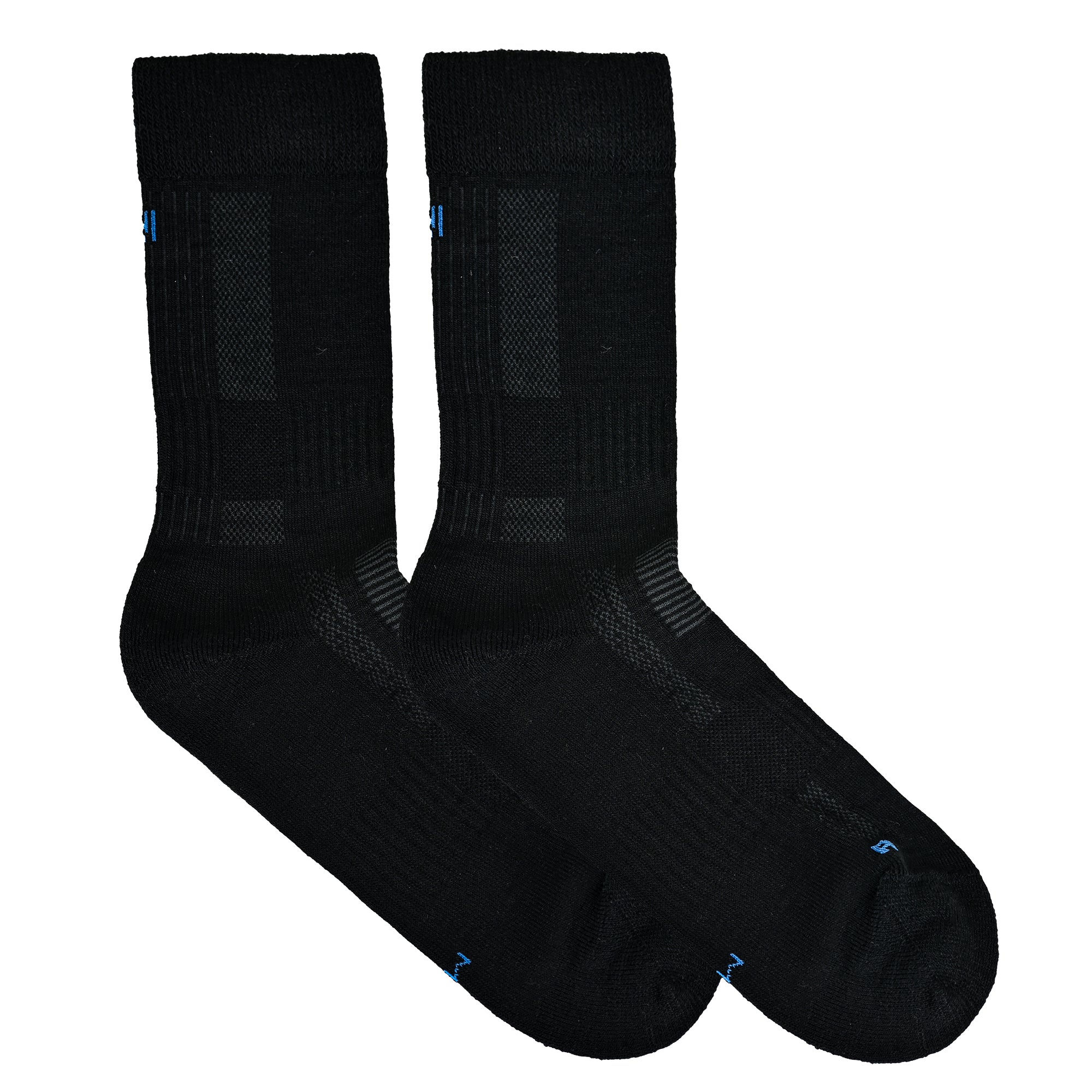 LEONARDO Merino Yünü Outdoor Yürüyüş Çorabı 2'li Paket Jet Black