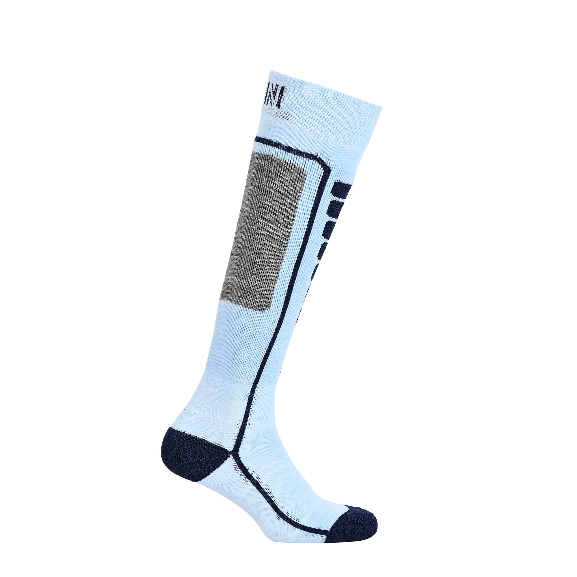 Courchevel Merinos Yünü Hafif Çocuk Kayak Çorabı Buz Mavi 2'li Paket