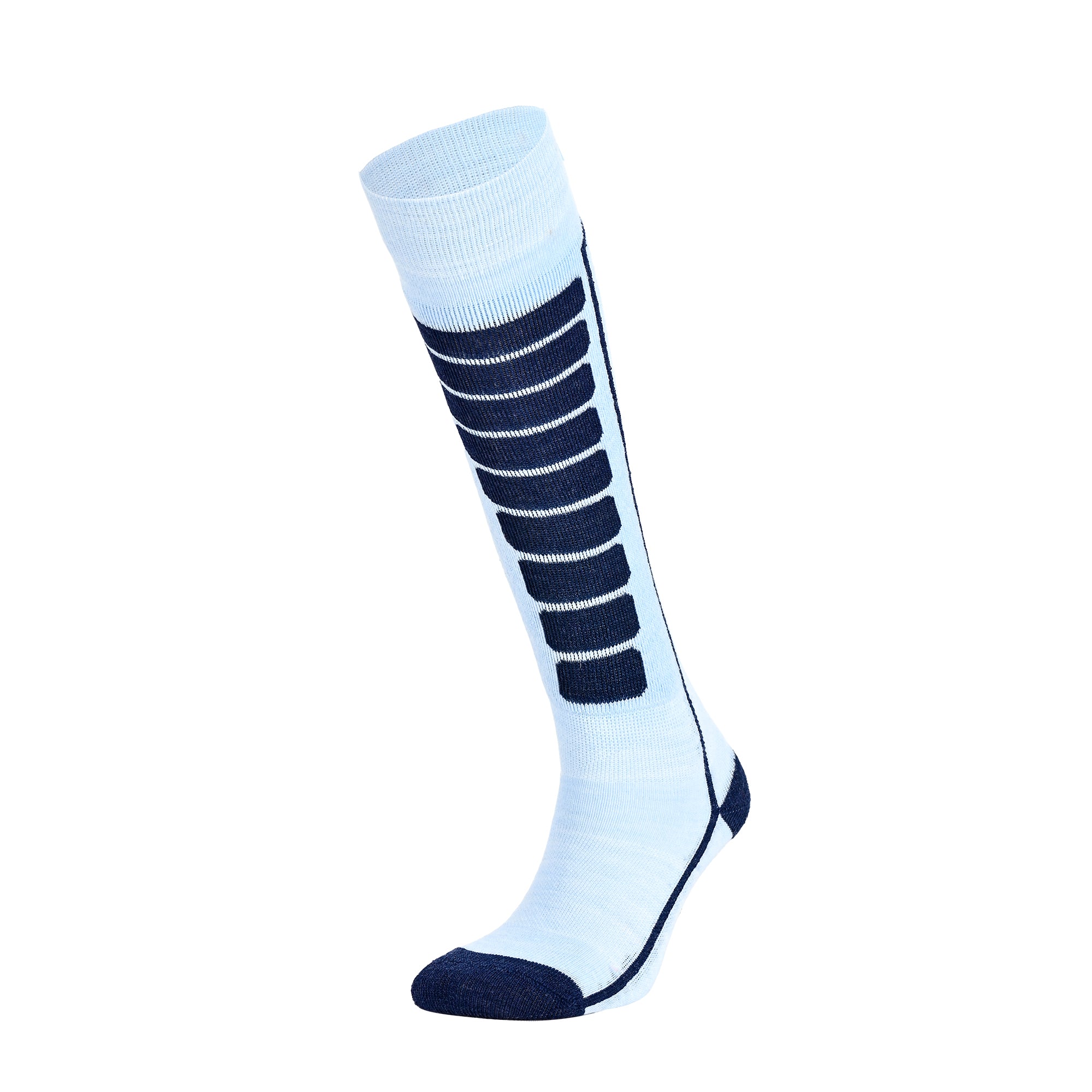 Courchevel Merinos Yünü Hafif Çocuk Kayak Çorabı Buz Mavi 2'li Paket
