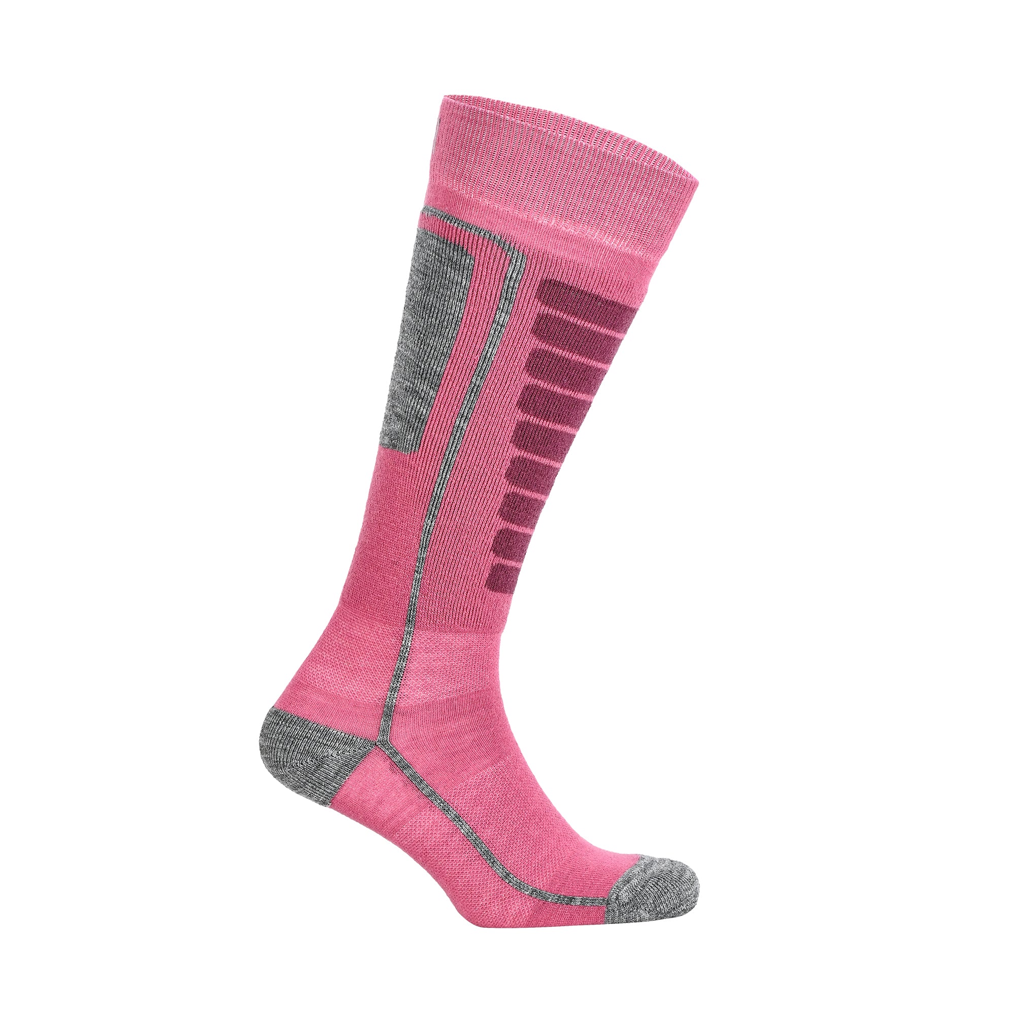 Courchevel Merinos Yünü Hafif Çocuk Kayak Çorabı Pembe 2'li Paket