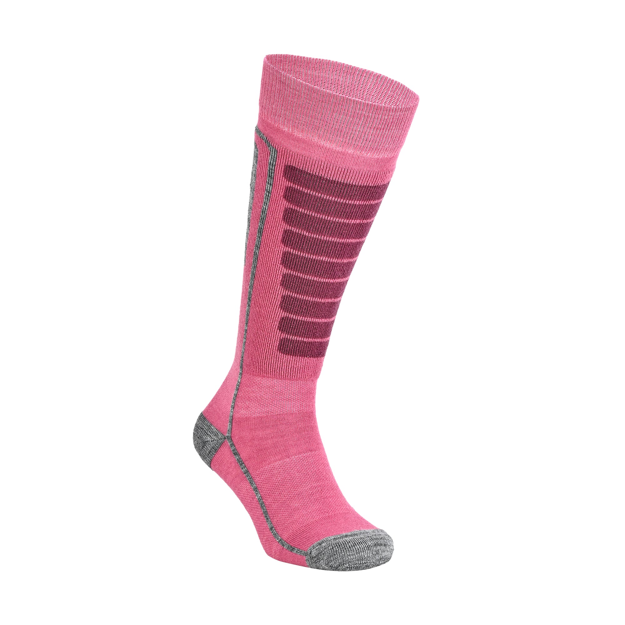 Courchevel Merinos Yünü Hafif Çocuk Kayak Çorabı Pembe 2'li Paket