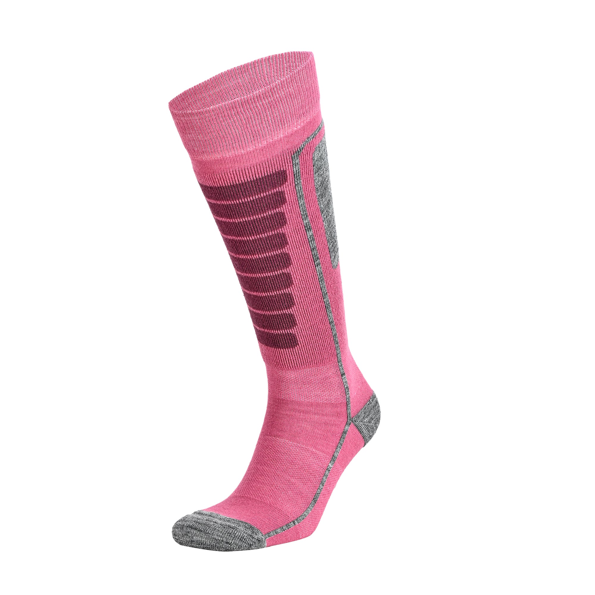 Courchevel Merinos Yünü Hafif Çocuk Kayak Çorabı Pembe 2'li Paket
