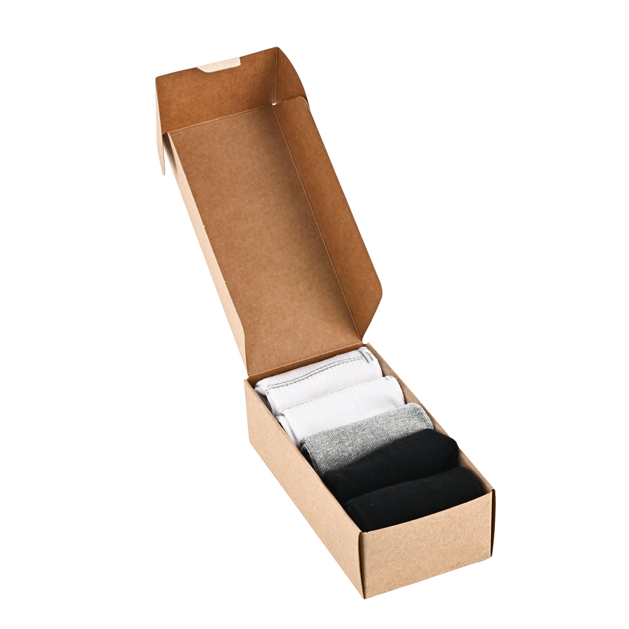 Fresh N-Twist Premium Bambu ve Pamuklu Günlük Spor Çorap Siyah/Beyaz/Gri 5 Çift - Kraft Kutu