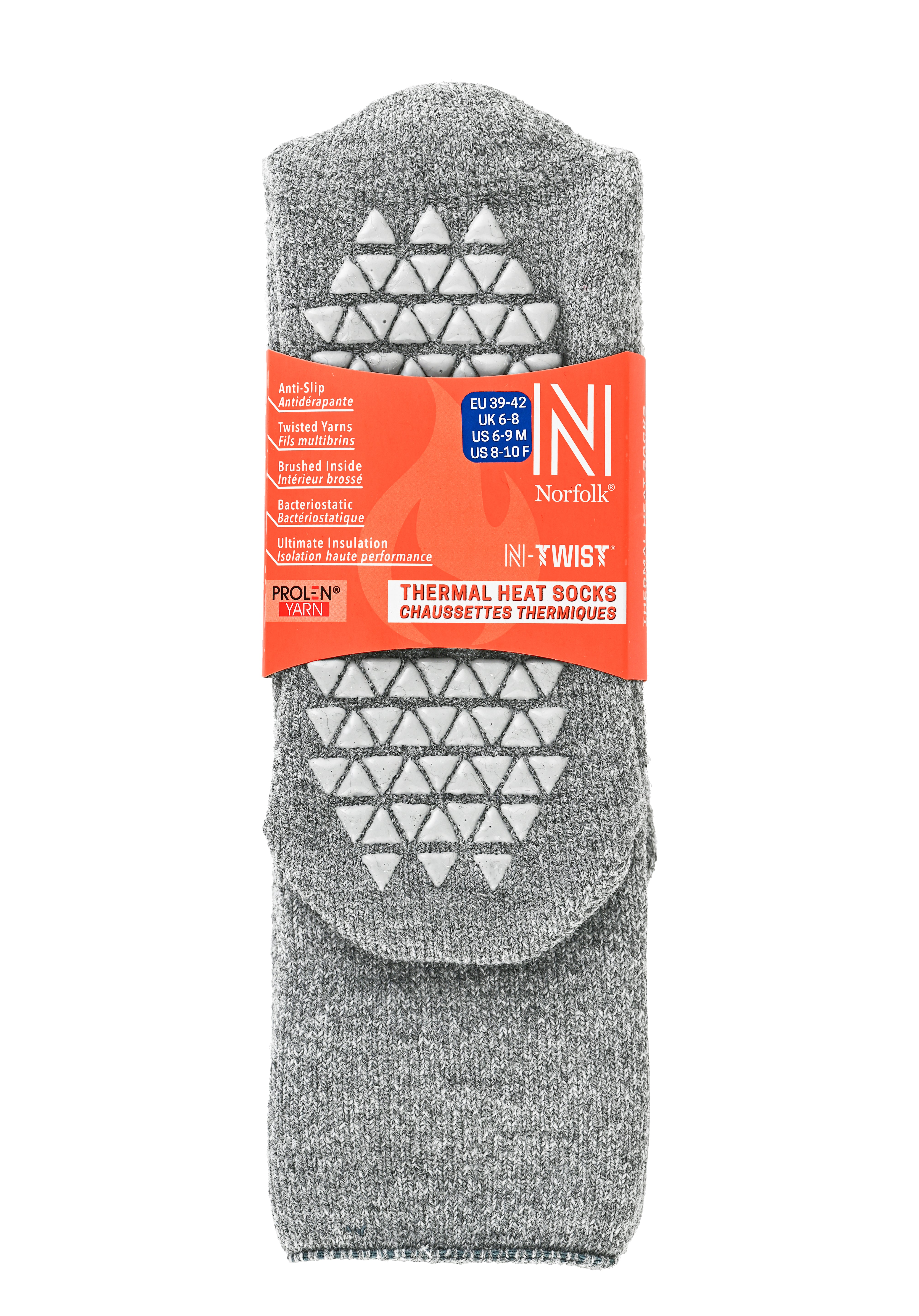 MERCURY Antibakteriyel Kaydırmaz Tabanlı Şardonlu Günlük Ev Çorabı - Gri 1 Çift Paket