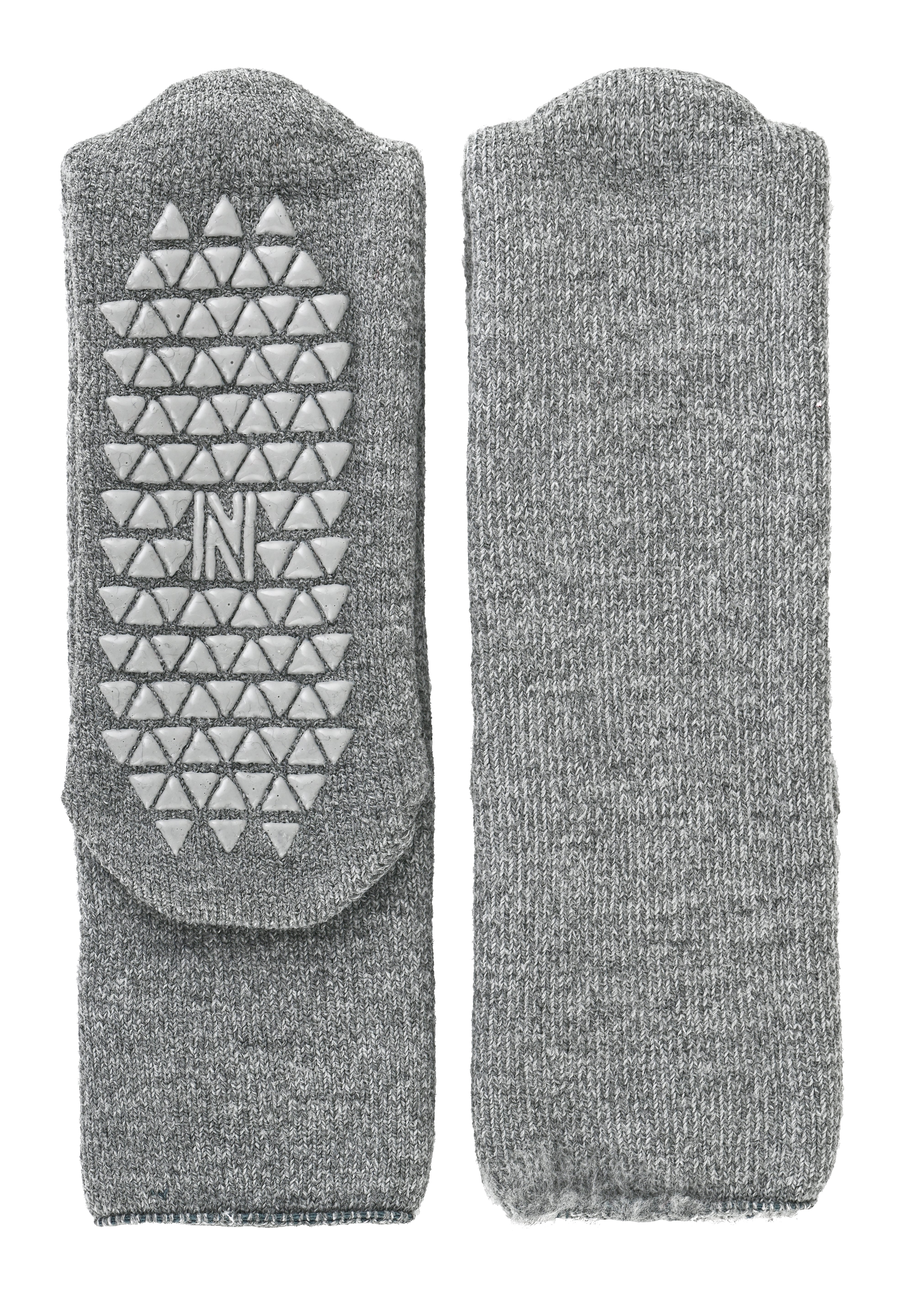 MERCURY Antibakteriyel Kaydırmaz Tabanlı Şardonlu Günlük Ev Çorabı - Gri 1 Çift Paket