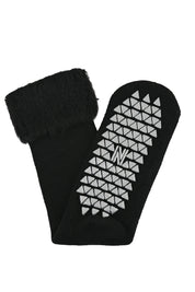 MERCURY Antibakteriyel Kaydırmaz Tabanlı Şardonlu Günlük Ev Çorabı - Siyah 1 Çift Paket