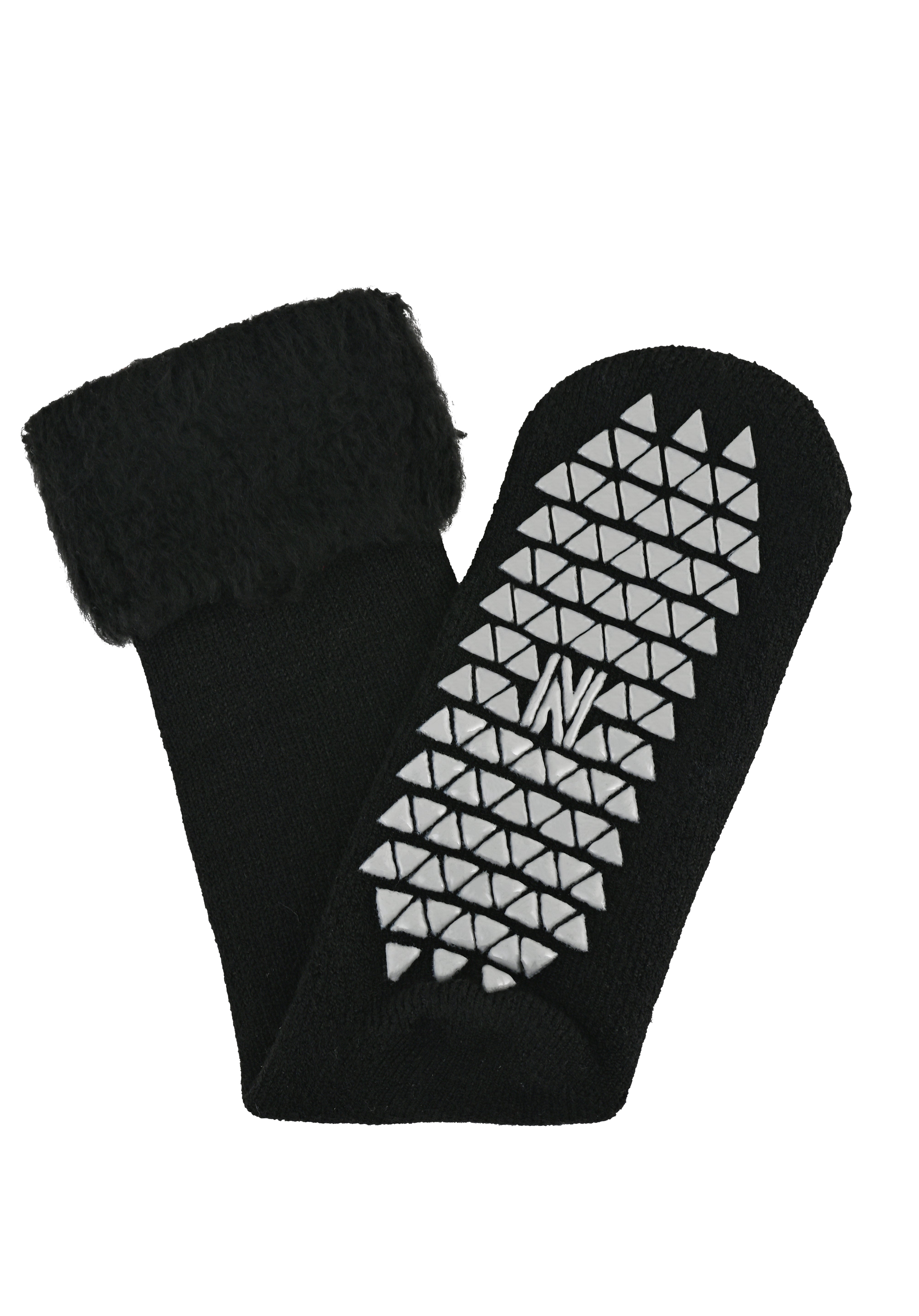 MERCURY Antibakteriyel Kaydırmaz Tabanlı Şardonlu Günlük Ev Çorabı - Siyah 1 Çift Paket