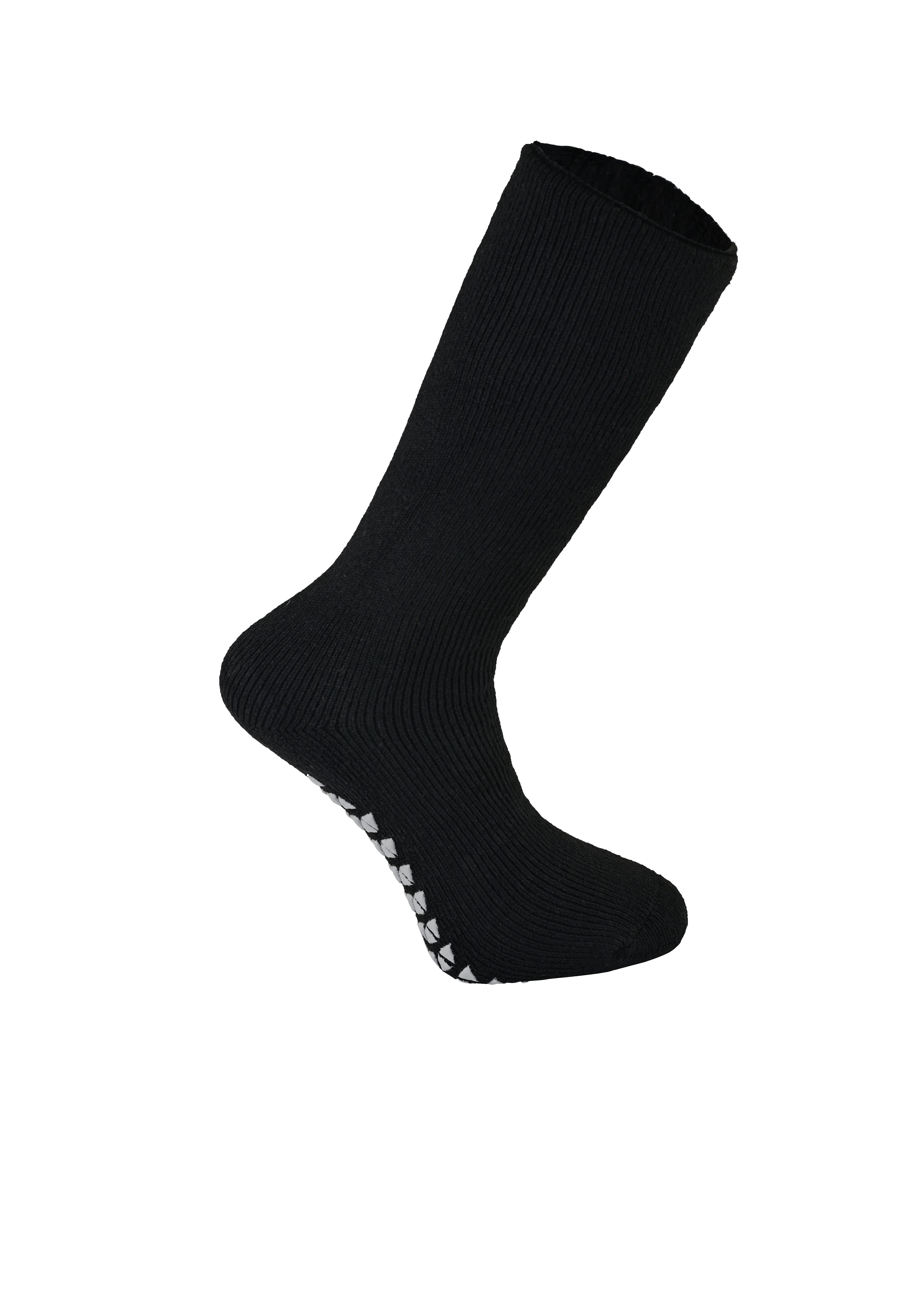 MERCURY Antibakteriyel Kaydırmaz Tabanlı Şardonlu Günlük Ev Çorabı - Siyah 1 Çift Paket