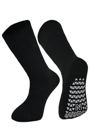 MERCURY Antibakteriyel Kaydırmaz Tabanlı Şardonlu Günlük Ev Çorabı - Siyah 1 Çift Paket