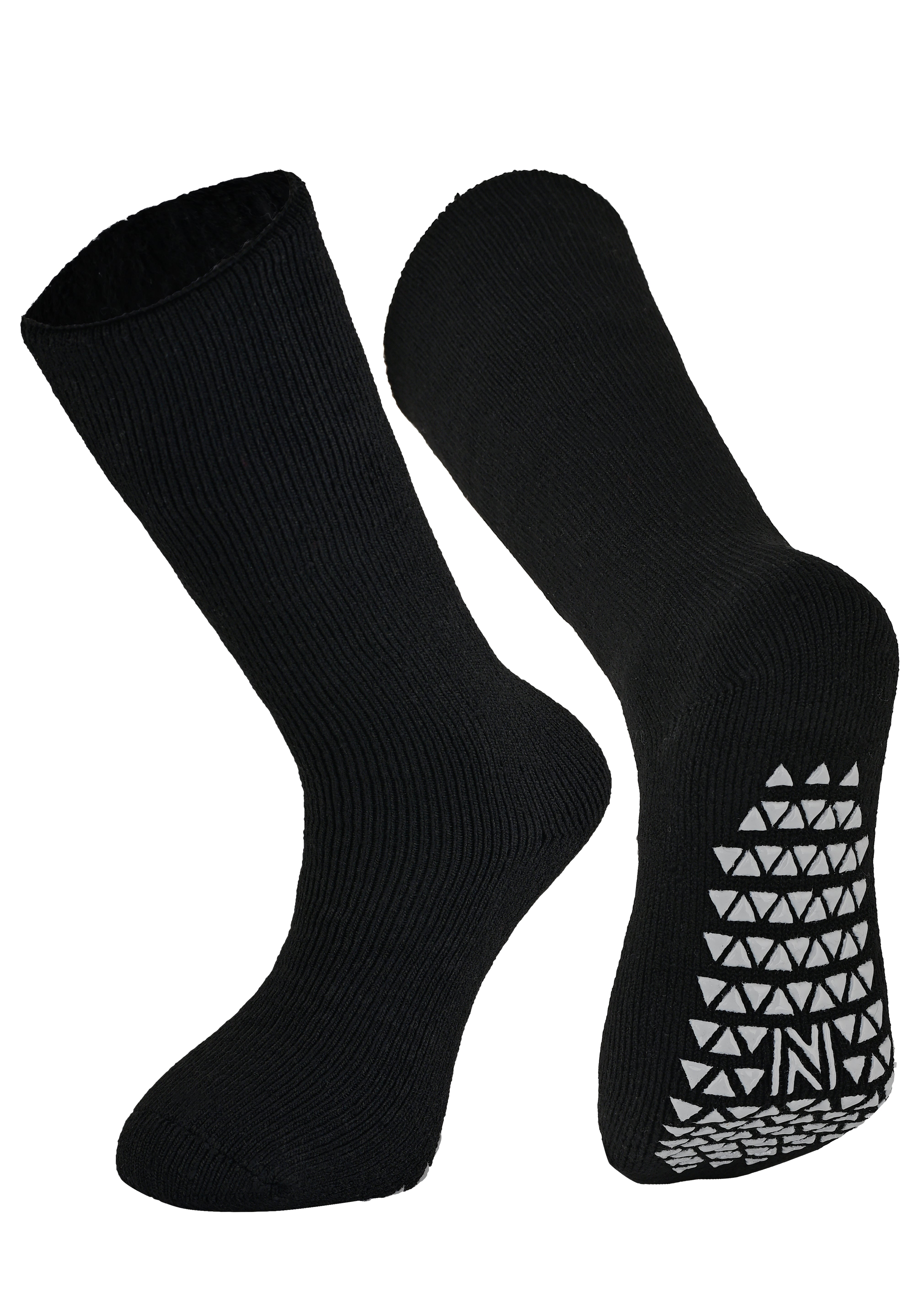MERCURY Antibakteriyel Kaydırmaz Tabanlı Şardonlu Günlük Ev Çorabı - Siyah 1 Çift Paket