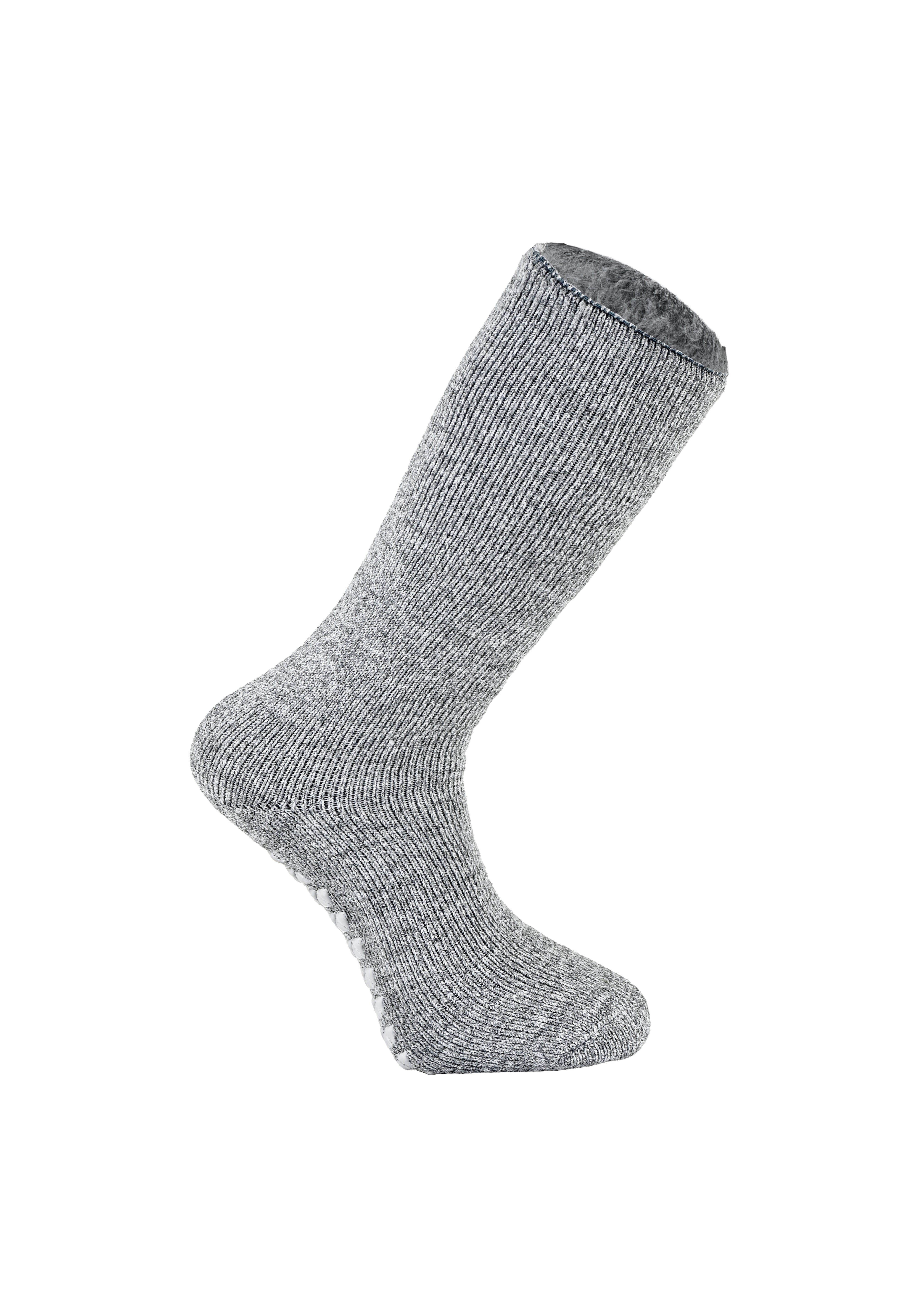 MERCURY Antibakteriyel Kaydırmaz Tabanlı Şardonlu Günlük Ev Çorabı - Gri 1 Çift Paket