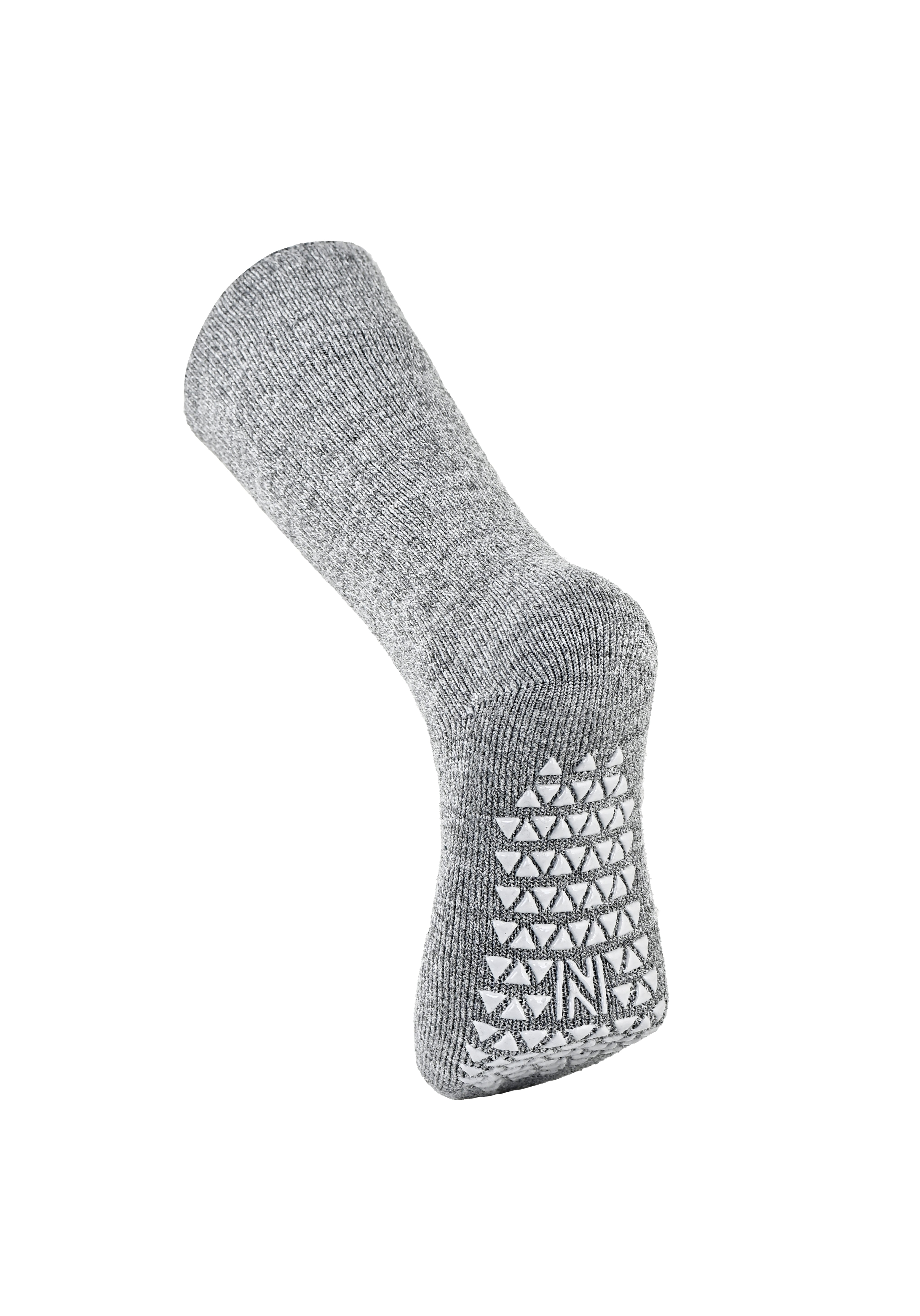MERCURY Antibakteriyel Kaydırmaz Tabanlı Şardonlu Günlük Ev Çorabı - Gri 1 Çift Paket