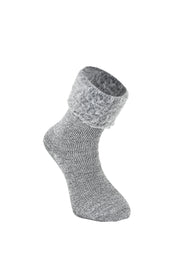MERCURY Antibakteriyel Kaydırmaz Tabanlı Şardonlu Günlük Ev Çorabı - Gri 1 Çift Paket