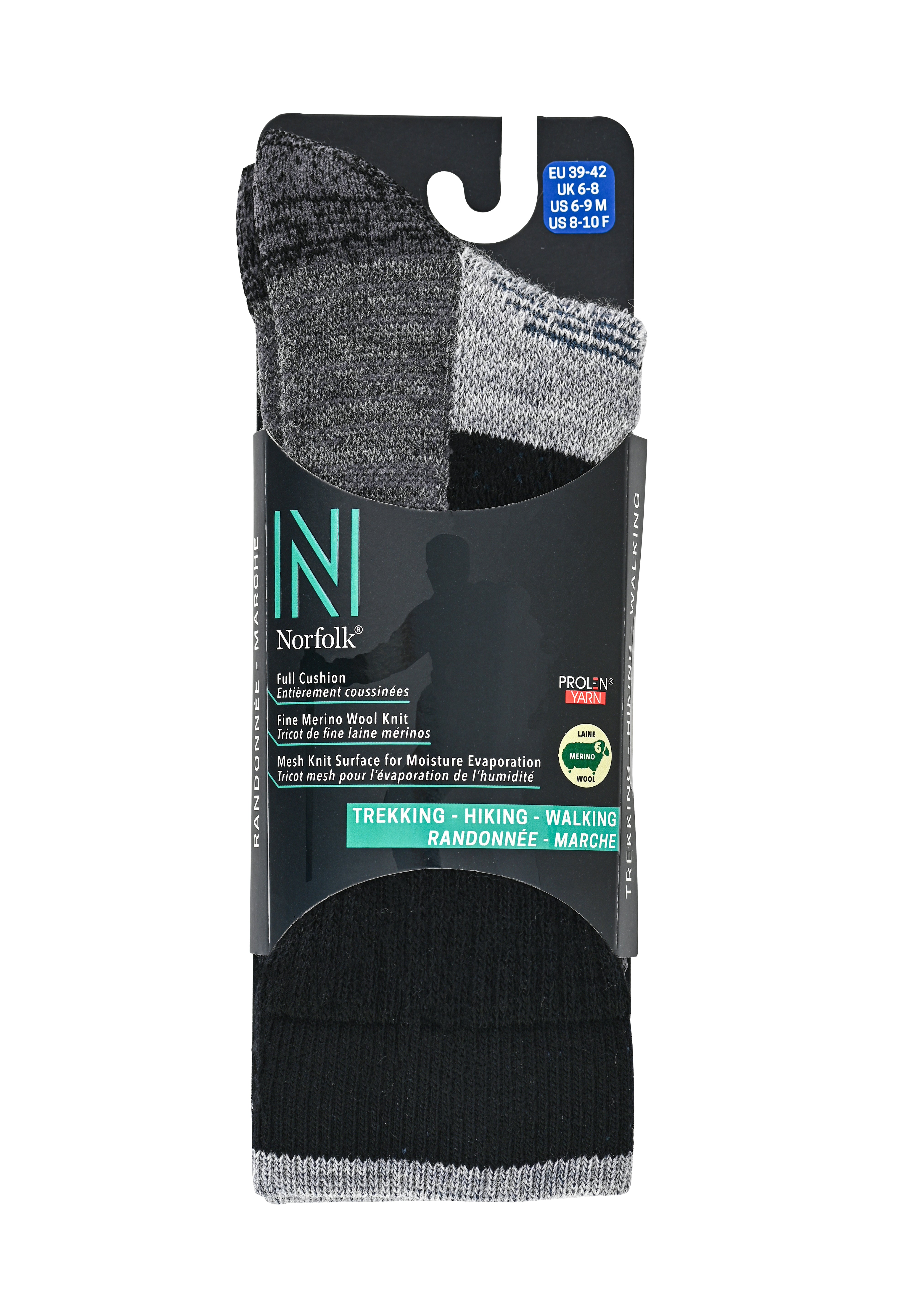 VOYAGER 2.0 Termal Merinos Yünlü Tam Yastıklı Outdoor Yürüyüş Çorabı - Siyah