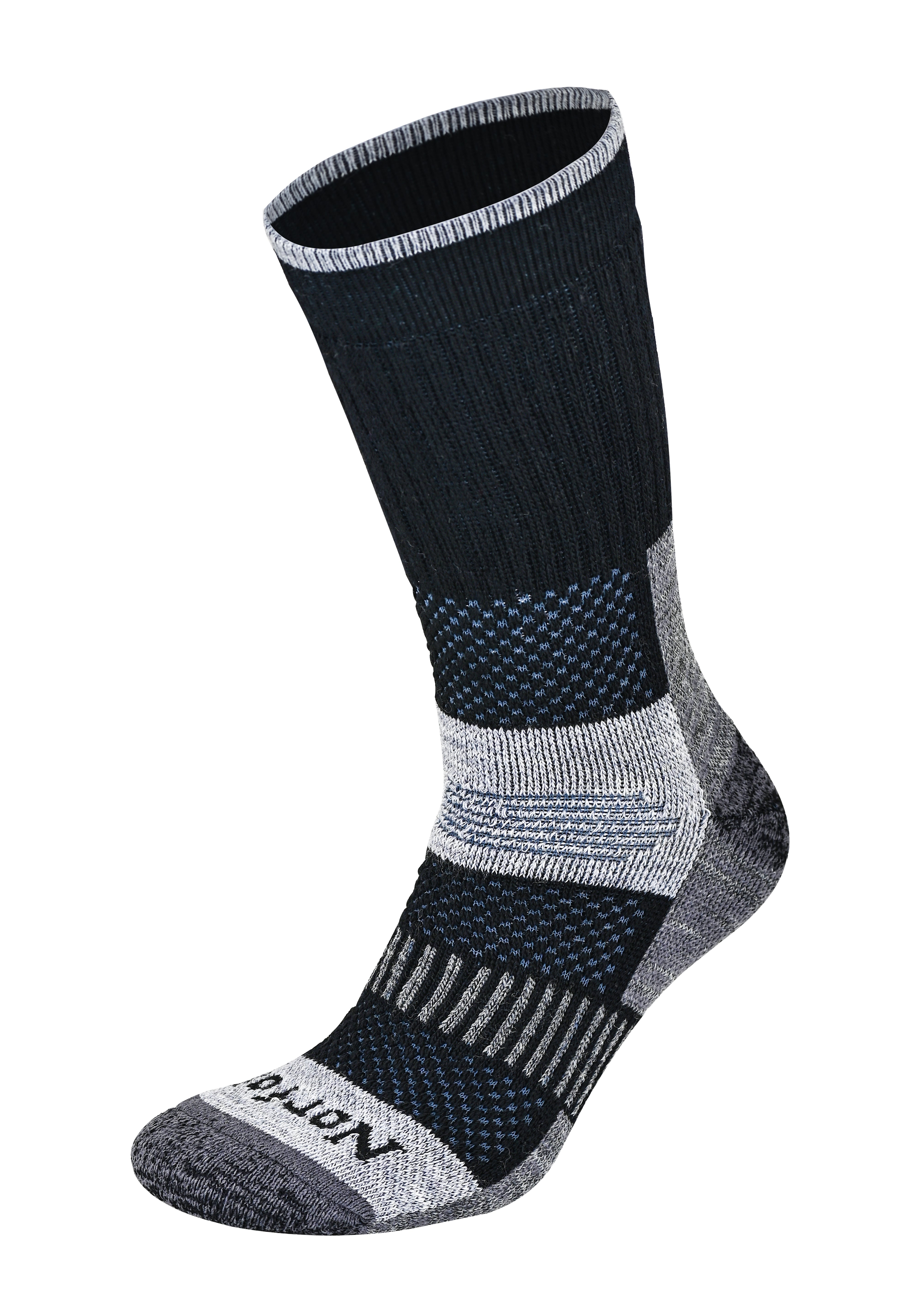 VOYAGER 2.0 Termal Merinos Yünlü Tam Yastıklı Outdoor Yürüyüş Çorabı - Siyah