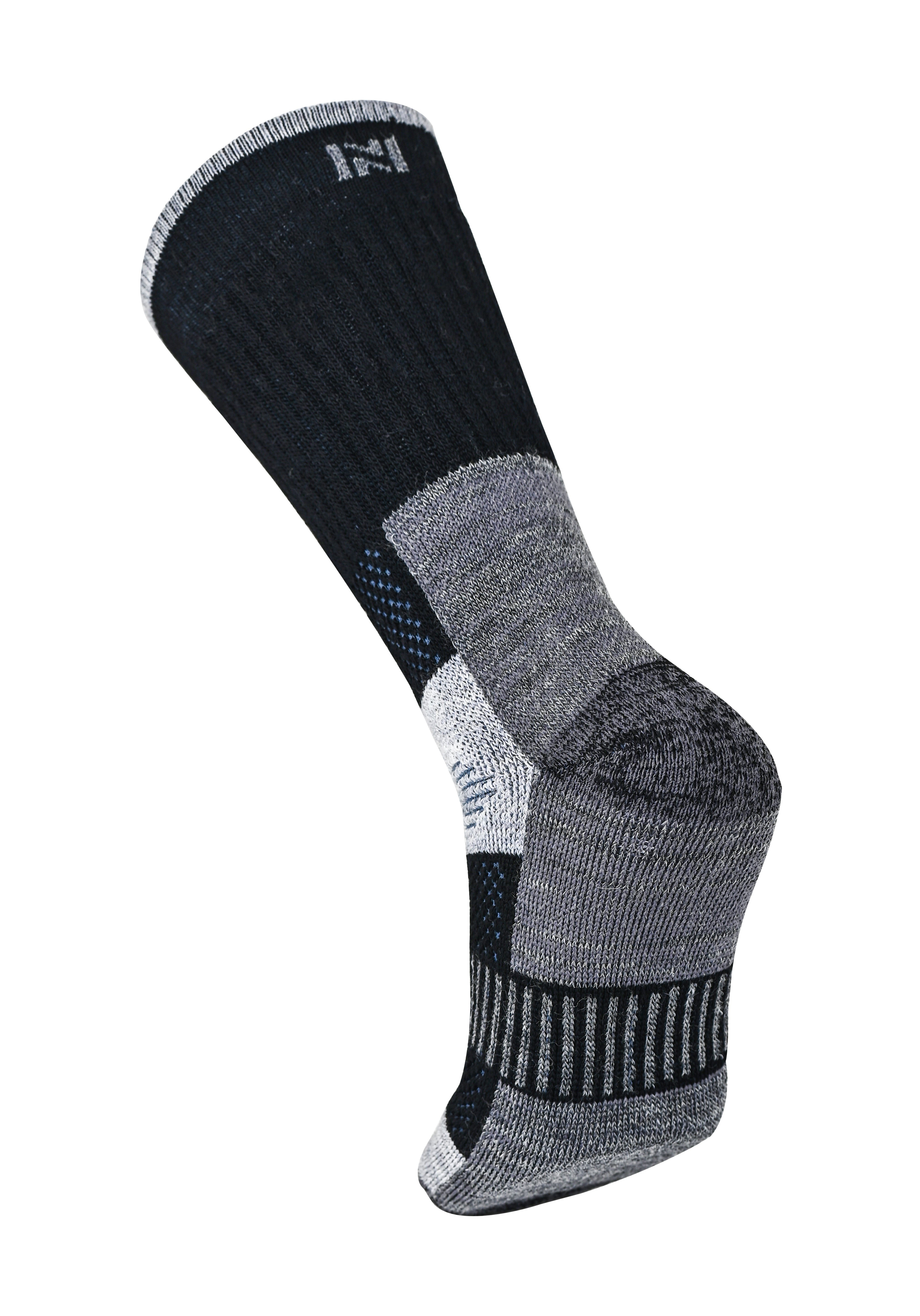 VOYAGER 2.0 Termal Merinos Yünlü Tam Yastıklı Outdoor Yürüyüş Çorabı - Siyah