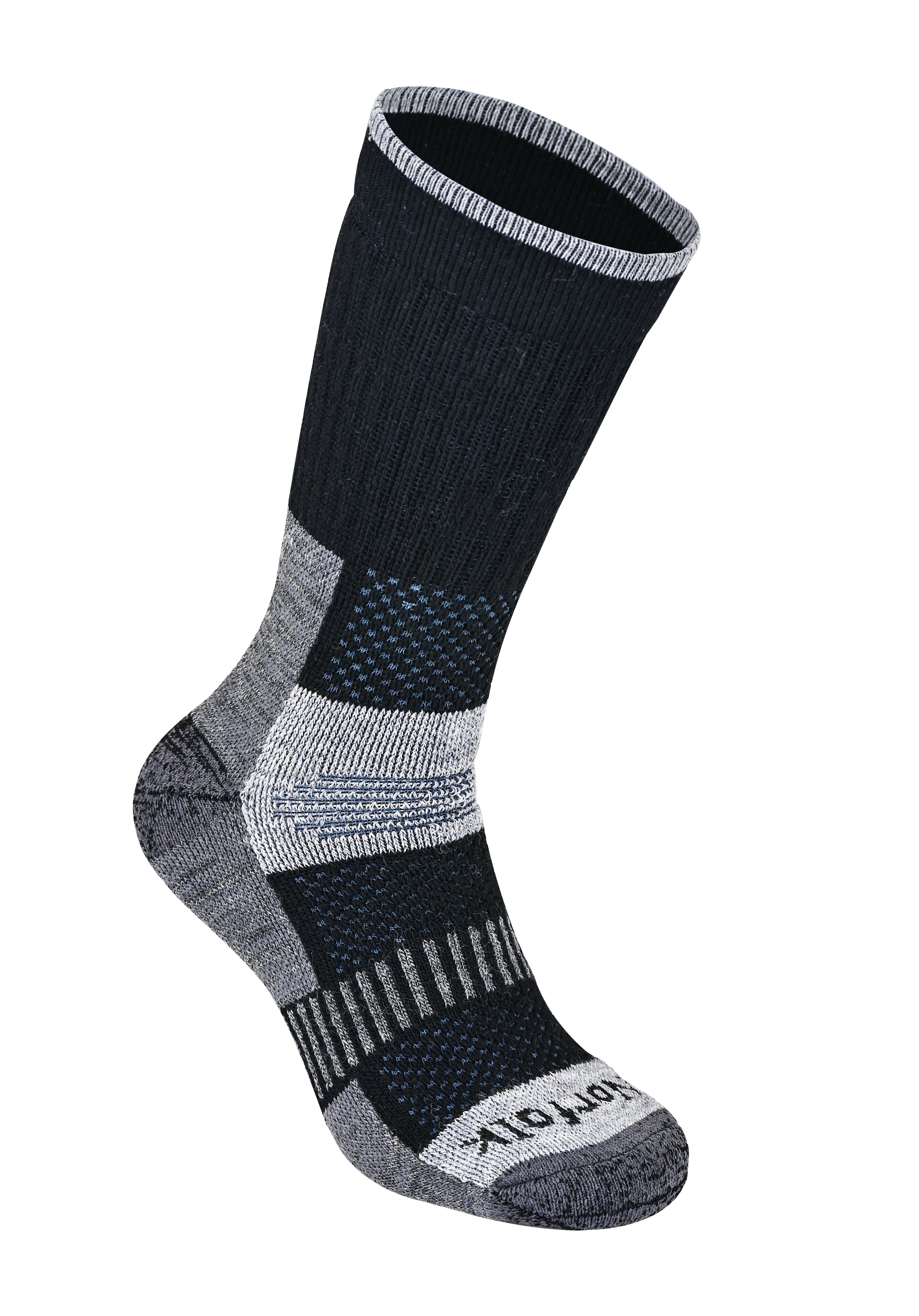 VOYAGER 2.0 Termal Merinos Yünlü Tam Yastıklı Outdoor Yürüyüş Çorabı - Siyah