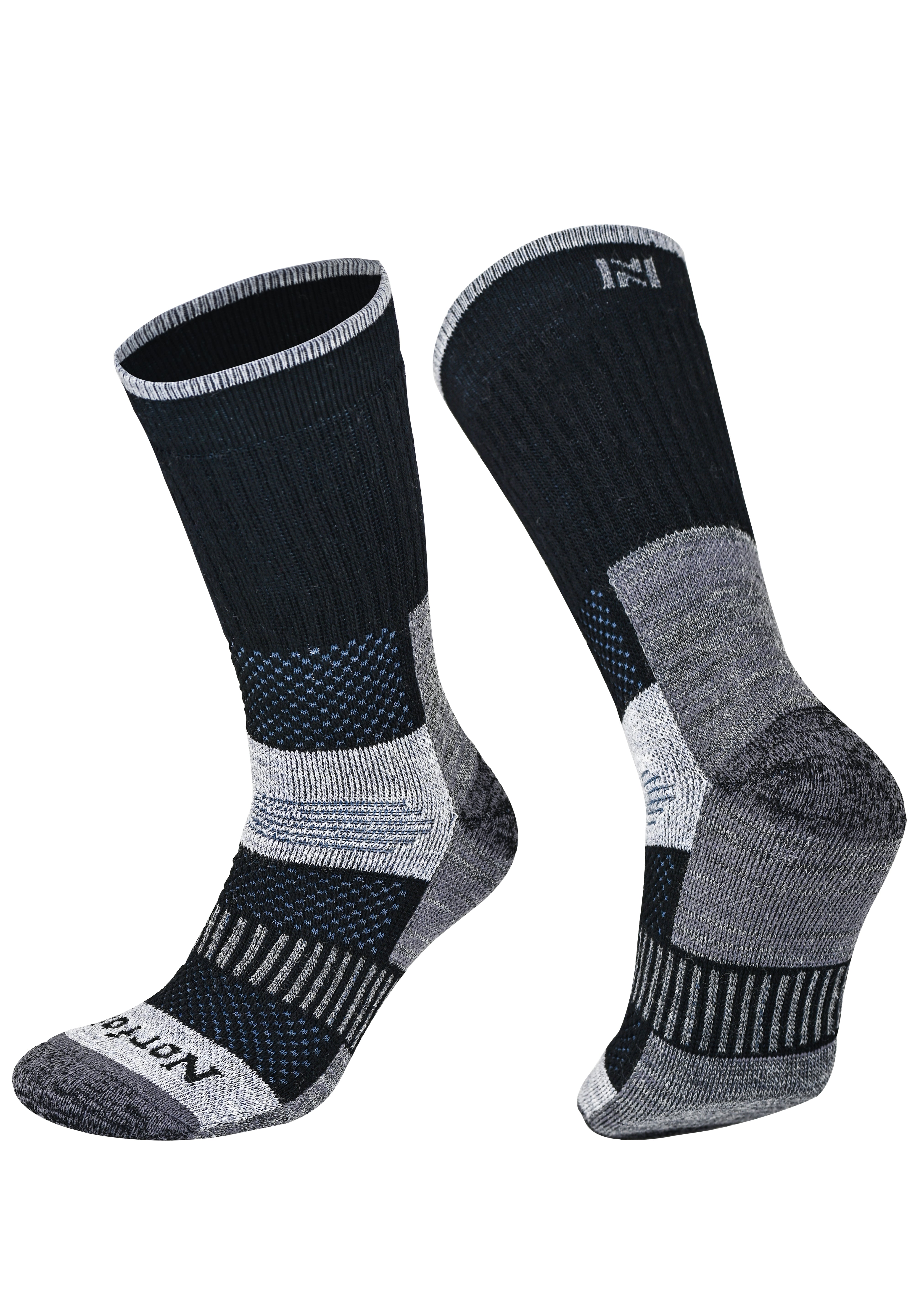 VOYAGER 2.0 Termal Merinos Yünlü Tam Yastıklı Outdoor Yürüyüş Çorabı - Siyah