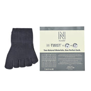 BRIGHTON N-Twist Teknolojili Bambu-Pamuk Bükümlü Parmaklı Çorap 1 Çift - Gri