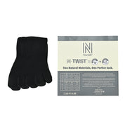 BRIGHTON N-Twist Teknolojili Bambu-Pamuk Bükümlü Parmaklı Çorap 1 Çift - Siyah