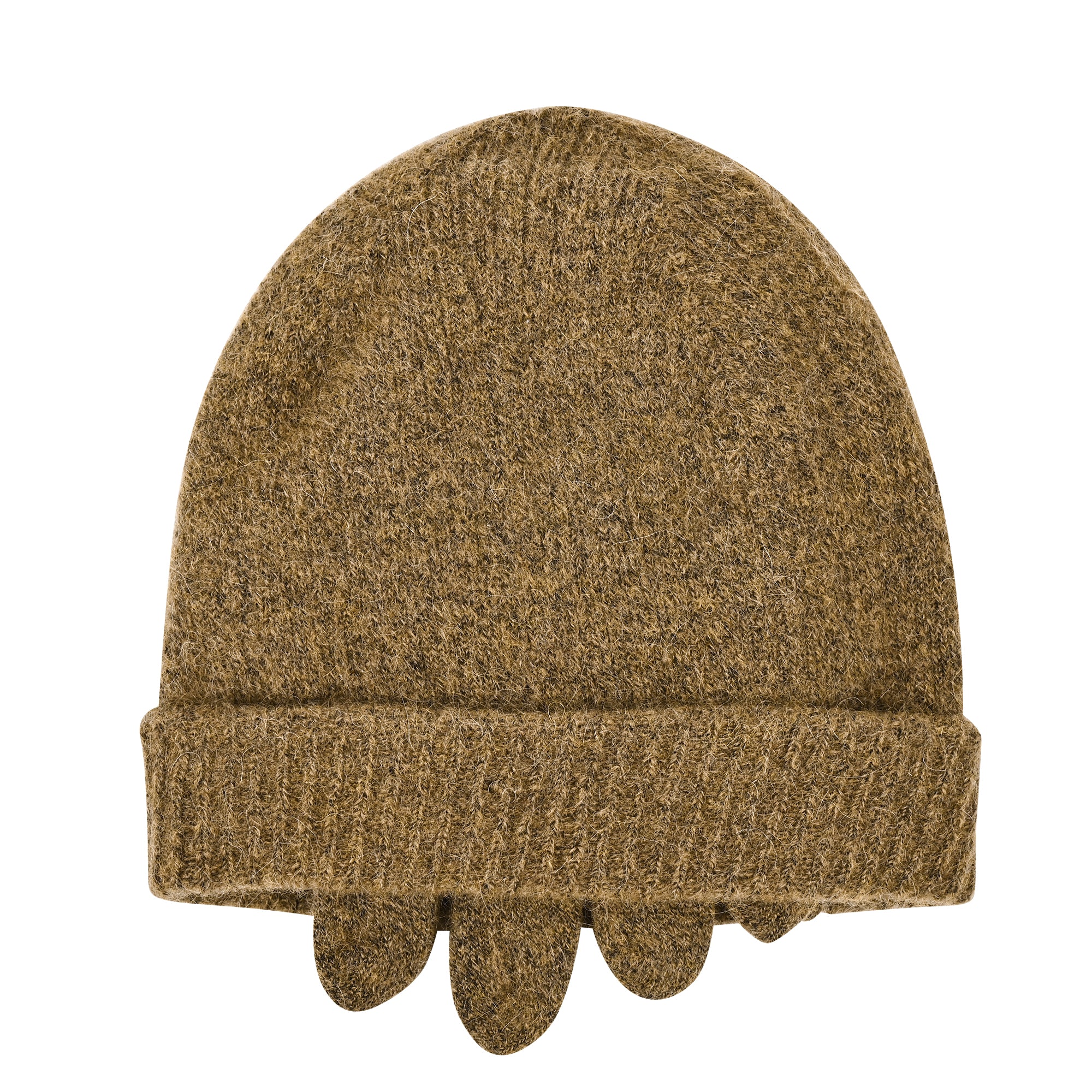 DAPHNE Alpaka Yün Bere ve Eldiven Seti (Kahverengi)