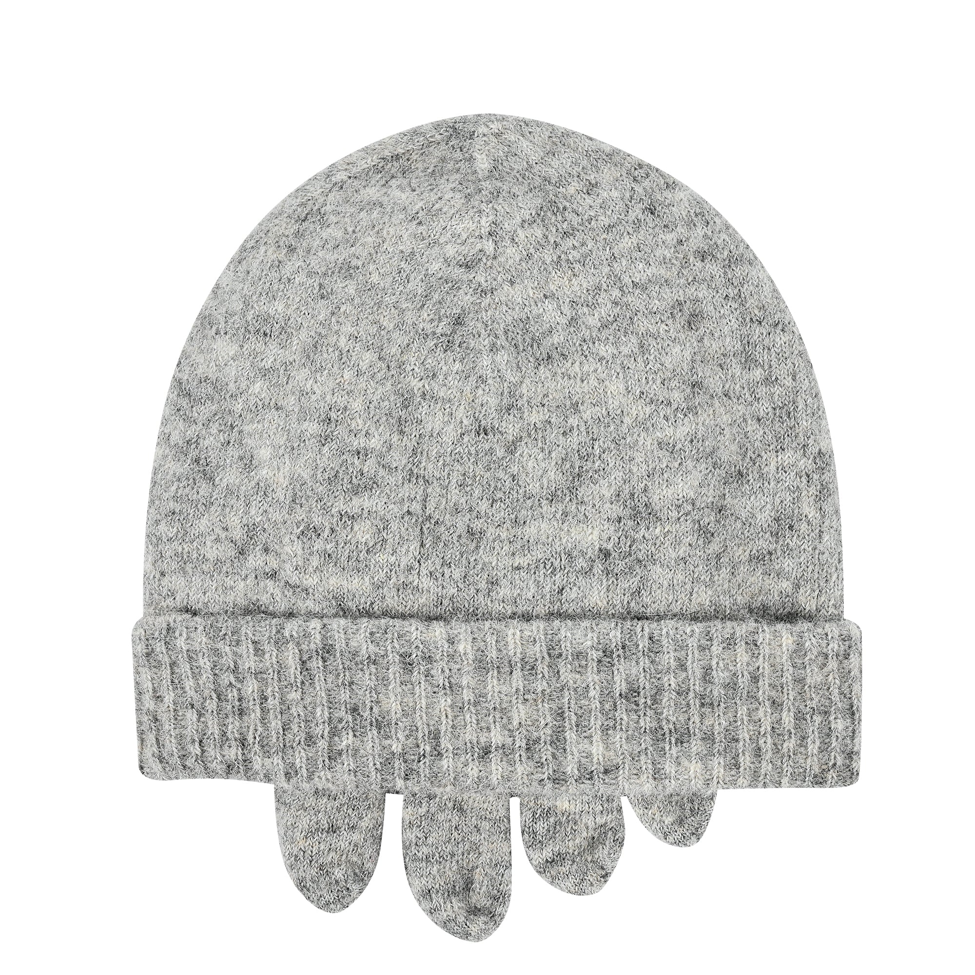 DAPHNE Alpaka Yün Bere ve Eldiven Seti (Gri)