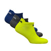 Izzy Multi-Sport Ultra Hafif Düşük Kesim Çorabı 3'lü Paket - Sarı/Gri/Lacivert