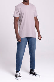 VIGO Erkek %100 Pamuk Oval Kesim Bisiklet Yaka Basic Tişört Gri