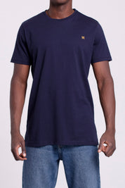 VIGO Erkek %100 Pamuk Oval Kesim Bisiklet Yaka Basic Tişört Lacivert