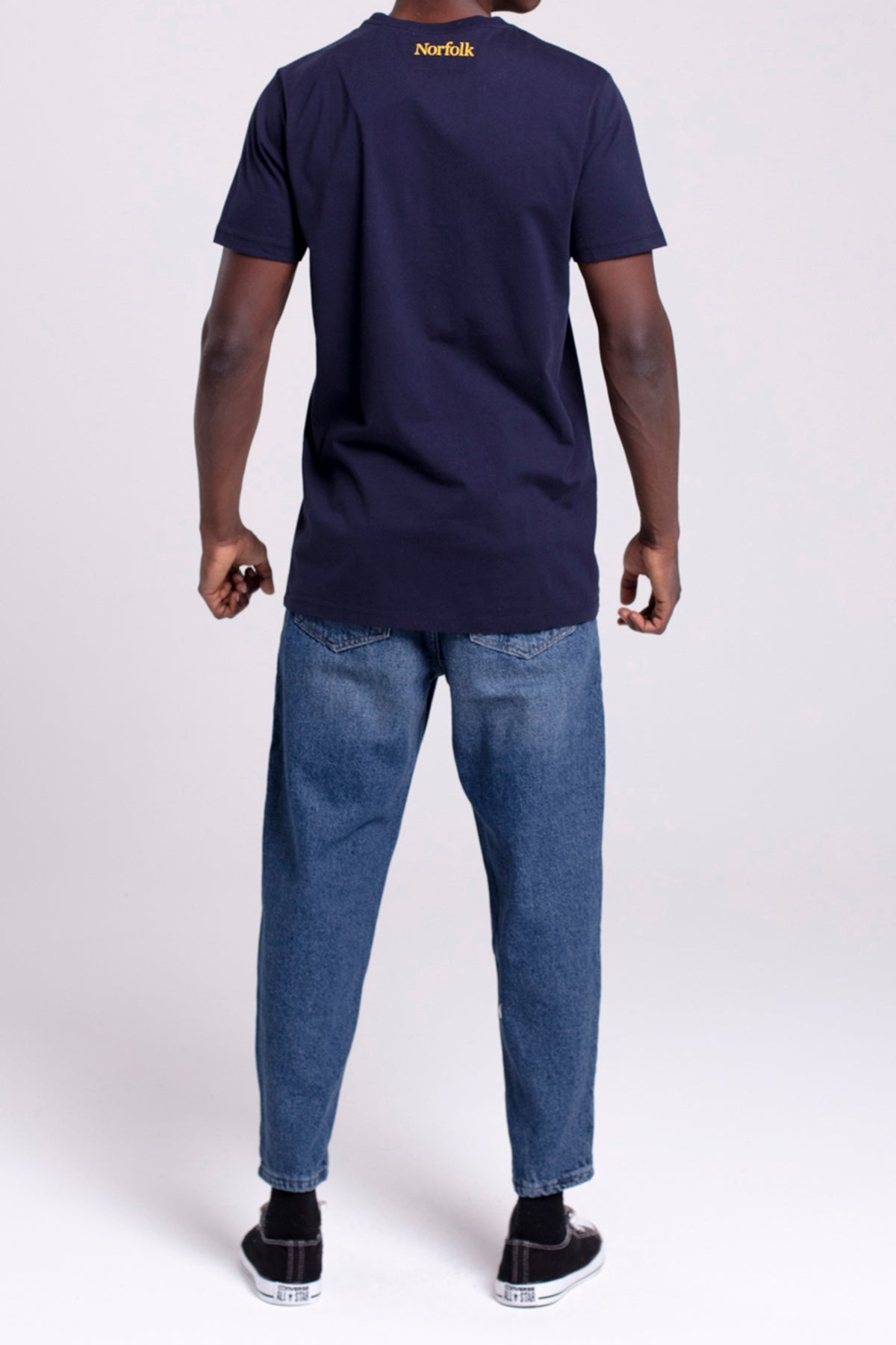 VIGO Erkek %100 Pamuk Oval Kesim Bisiklet Yaka Basic Tişört Lacivert