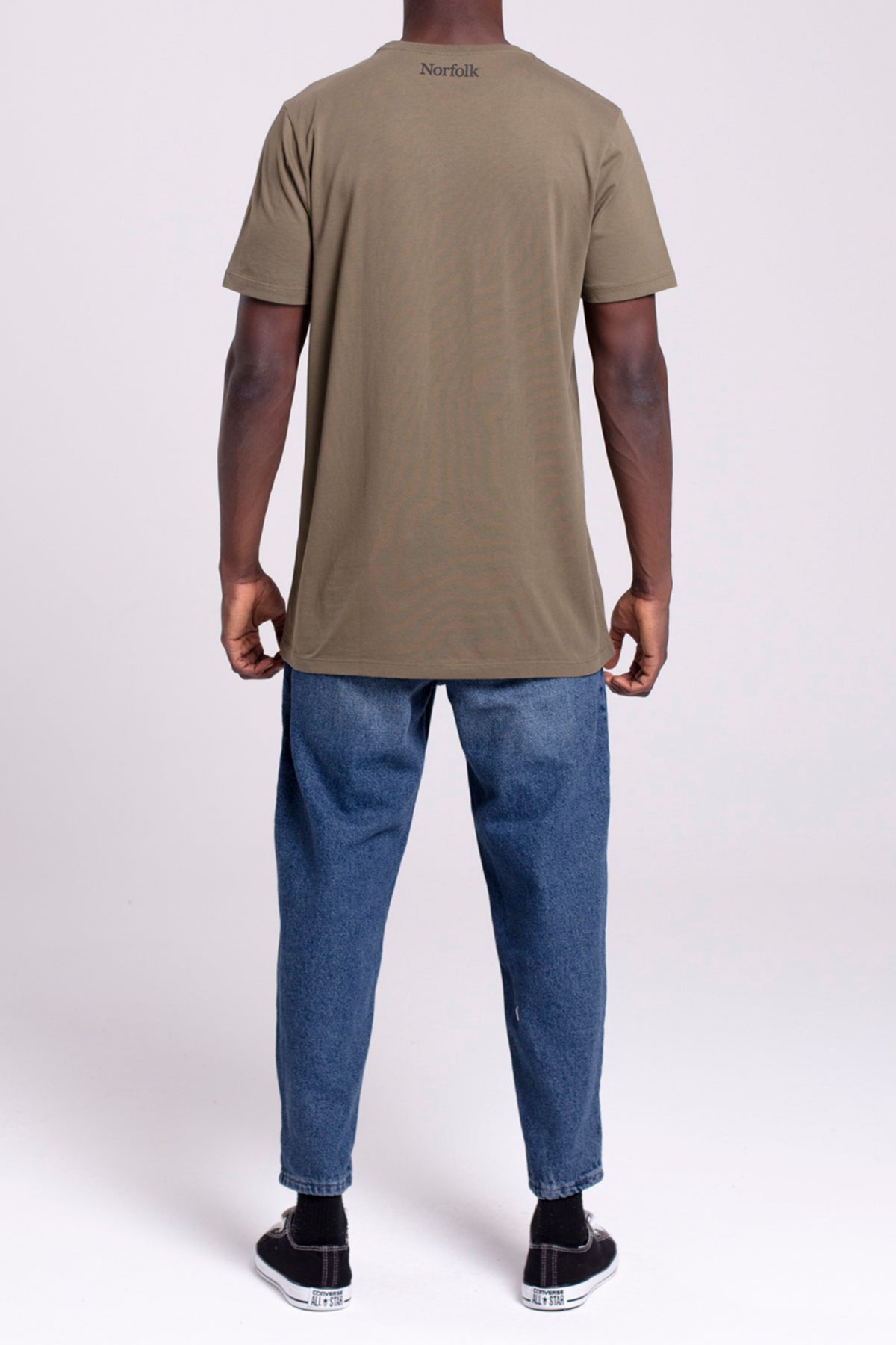 VIGO Erkek %100 Pamuk Oval Kesim Bisiklet Yaka Basic Tişört Haki