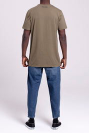 VIGO Erkek %100 Pamuk Oval Kesim Bisiklet Yaka Basic Tişört Haki