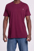 VIGO Erkek %100 Pamuk Oval Kesim Bisiklet Yaka Basic Tişört Bordo